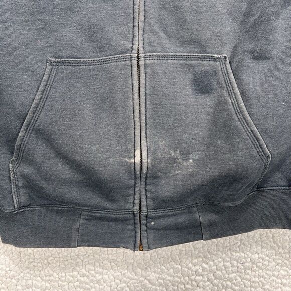 Carhartt Quilted Lined Zip Hoodie Men’s M Gray Full Zip Hooded Jacket Workwear - Picture 5 of 10
